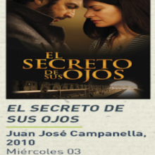 Cartel de Ciclo de cine y literatura: El secreto de sus ojos