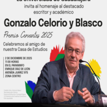 Cartel del Homenaje al escritor y académico Gonzalo Celorio y Blasco