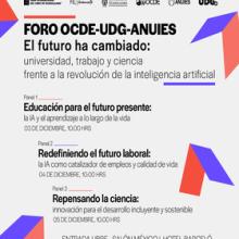 Cartel del Foro OCDE-UDG-ANUIES “El futuro ha cambiado: universidad, trabajo y ciencia frente a la revolución de la inteligencia artificial”