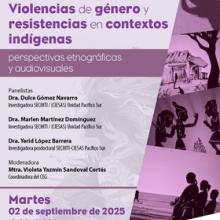 Cartel de la Mesa de diálogo y proyección de cine feminista: Violencias de género y resistencias en contextos indígenas
