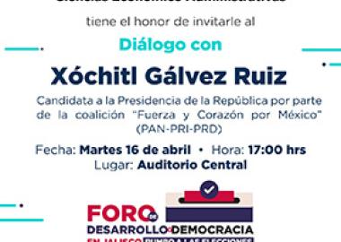 Cartel del Diálogo con Xóchitl Gálvez Ruiz