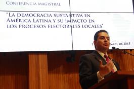 Cobertura conferencia magistral “La democracia sustantiva en AL y su impacto en los procesos electorales locales”, 