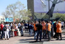 Evacuación en el edificio de Rectoría General de la UdG tras Sismo Continental