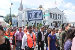 Macro simulacro de evacuación edificio de la U de G