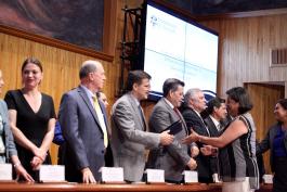 Acto protocolario de entrega de constancias a los involucrados en el proceso de capacitación SETEC2015