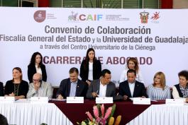 Firma de Convenio de Colaboración entre la Fiscalía General del Estado de Jalisco y esta Casa de Estudio.