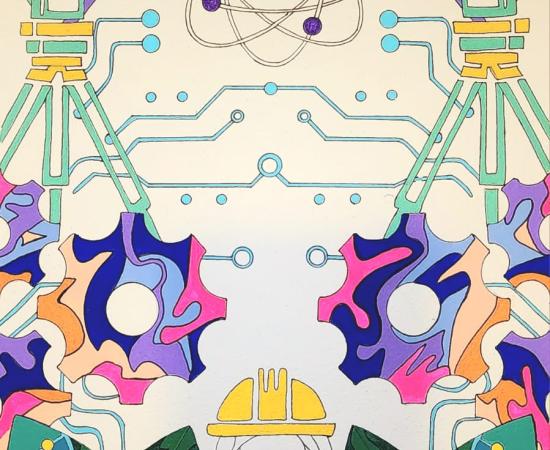 Prepara estudiante del CUCEI mural sobre mujeres en la ciencia y la tecnología