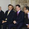 Entrega de escrituras de hospitales civiles en el Patio Central Palacio de gobierno, Asiste el Rector General de la U de G