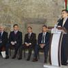 Entrega de escrituras de hospitales civiles en el Patio Central Palacio de gobierno, Asiste el Rector General de la U de G