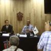 rueda de prensa para hablar acerca de la problemática de la producción lechera en la región Altos de Jalisco. Preside el doctor Jesús Olmos, investigador del CUAltos acompañado del doctor Alberto Taylor Preciado, del Departamento de Ciencias Biológicas del mismo centro.