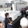 Colocación de la Primera Pieza del Museo del Ciencias Ambientales. Organiza el Fideicomiso del Centro Cultural Universitario de la Universidad de Guadalajara. Presiden el maestro Itzcóatl Tonatiuh Bravo Padilla, Rector General de UdeG; licenciado Raúl Padilla López, Presidente del Comité Técnico del Fideicomiso del Centro Cultural Universitario de la UdeG; maestro  Jorge Aristóteles Sandoval Díaz,  Gobernador Constitucional del estado de Jalisco; licenciado  Pablo Lemus Navarro, Presidente Municipal del H. 